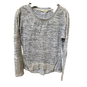 Athleta Blissful Sharkbite Pullover Sweatshirt Gray Size X Small Workout Warm